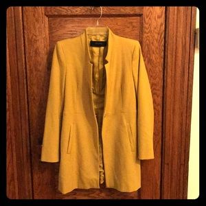 Zara Basic Mid Thigh Length Fitted Jacket.